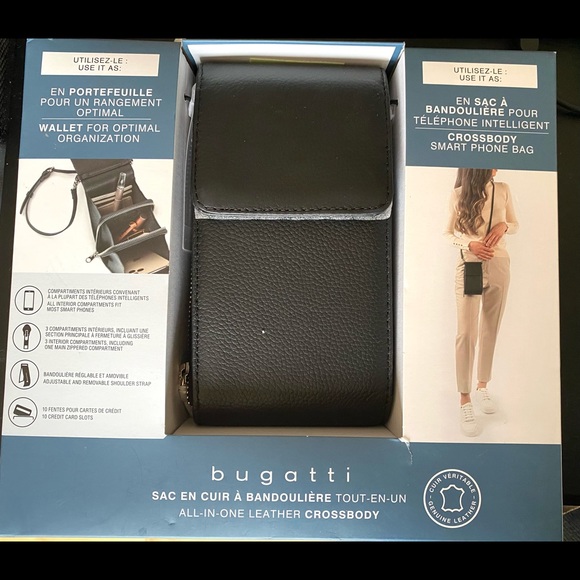 NWT Bugatti Leather Crossbody Purse - Picture 1 of 2